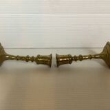 Pair of mini brass candle holders