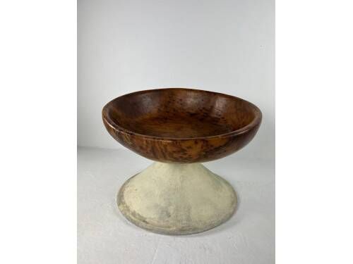 Large plate made of thuya root, Morocco, 1980s, Ø70 cm