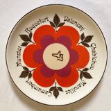 Assiettes à fromages Gien / Porcher, années 1970