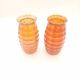 Paire Vases Art Déco Josef Invald Carnival Marigold Orange Irisé Jacobean