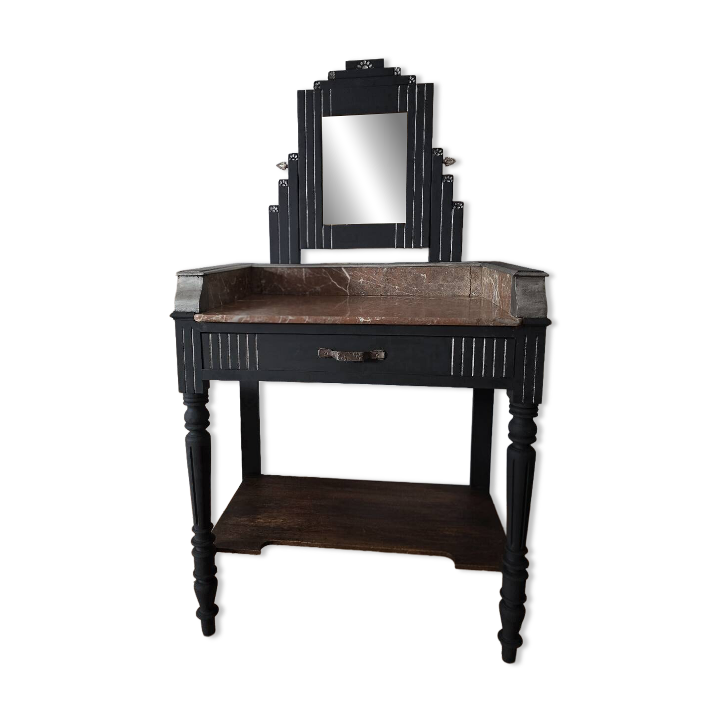 Art Deco dressing table with a movable mirror.
