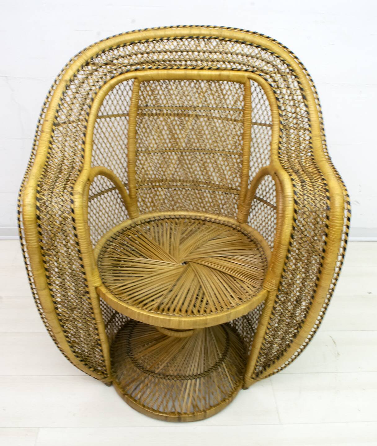 Pair of Mid-Century Modern Wicker Emmanuelle Armchairs from Kok Maison, 197