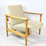 GFM-142 beige boucle armchair from the 1970s