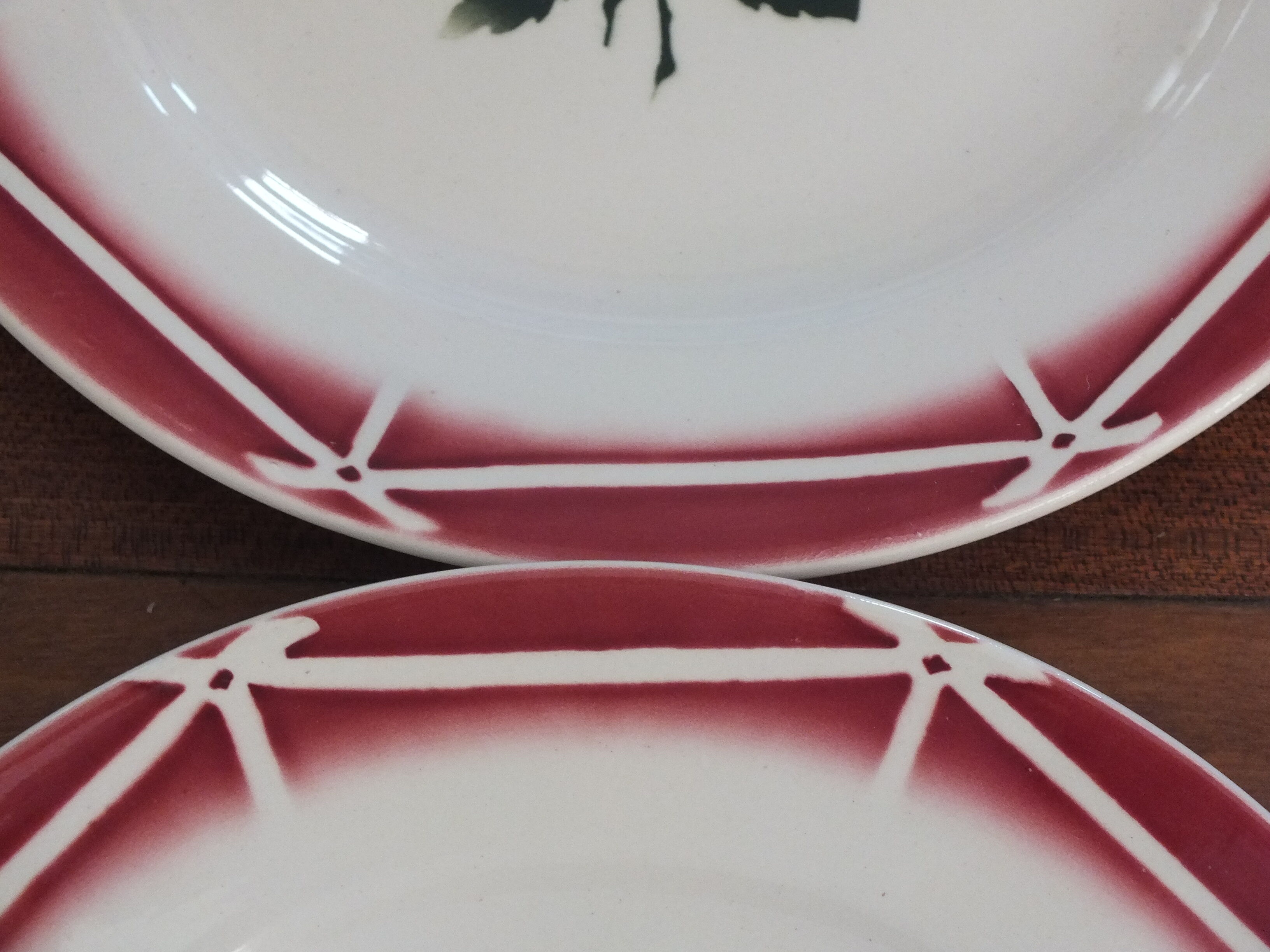 6 flat plates vintage Digoin Sarreguemines model Cibon Lot 5
