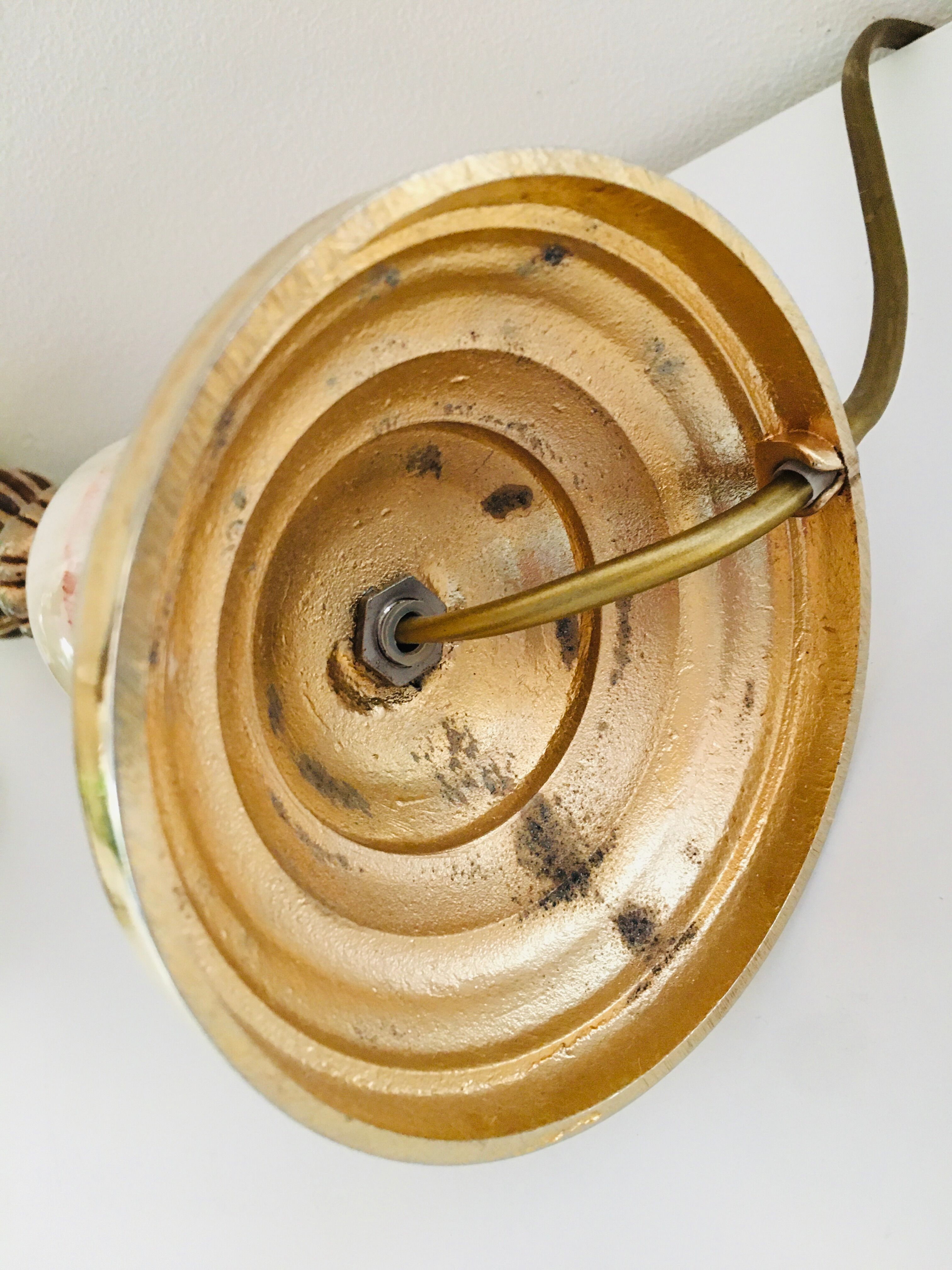 Set of 2 feet of marble brass lamp