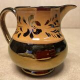 Old milk jug jersey earthenware / english lustrous faience