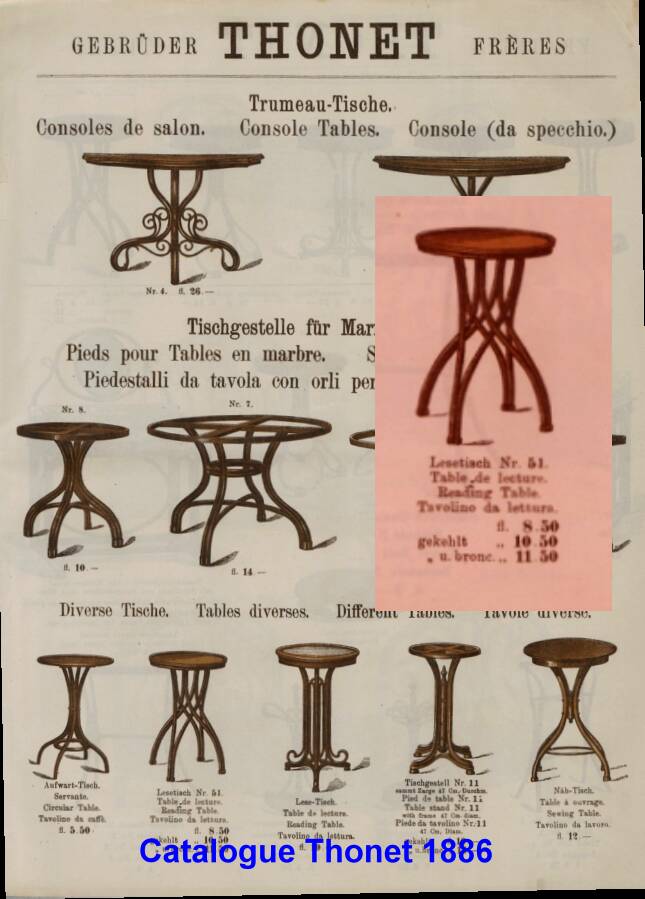 Thonet round table N°14 called "Mikado" - 1890 -