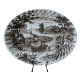 Vintage English Staffordshire 'HAYRIDE' Oval Presentation Dish