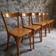 Set of six Baumann bistro chairs, France, 1950s