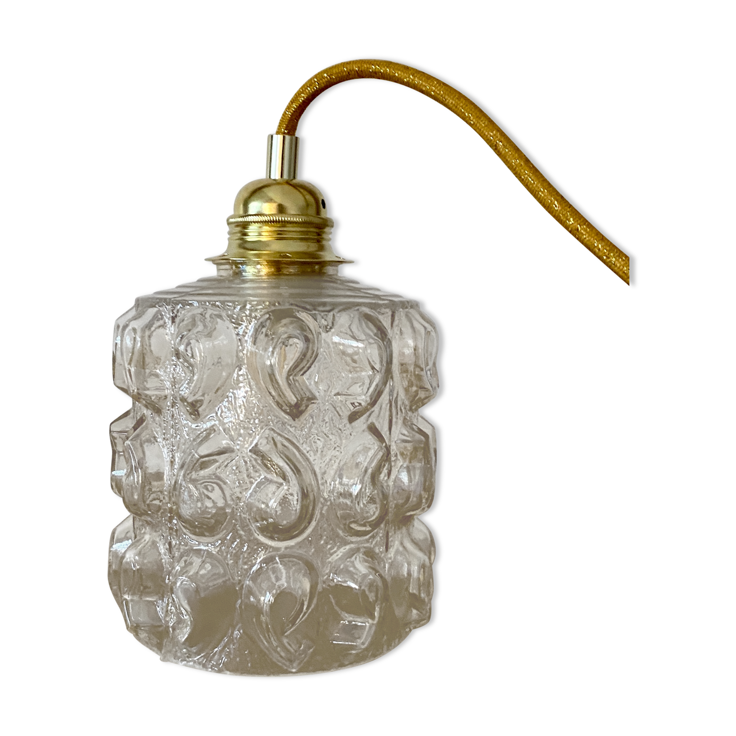 Vintage amber glass tulip walker