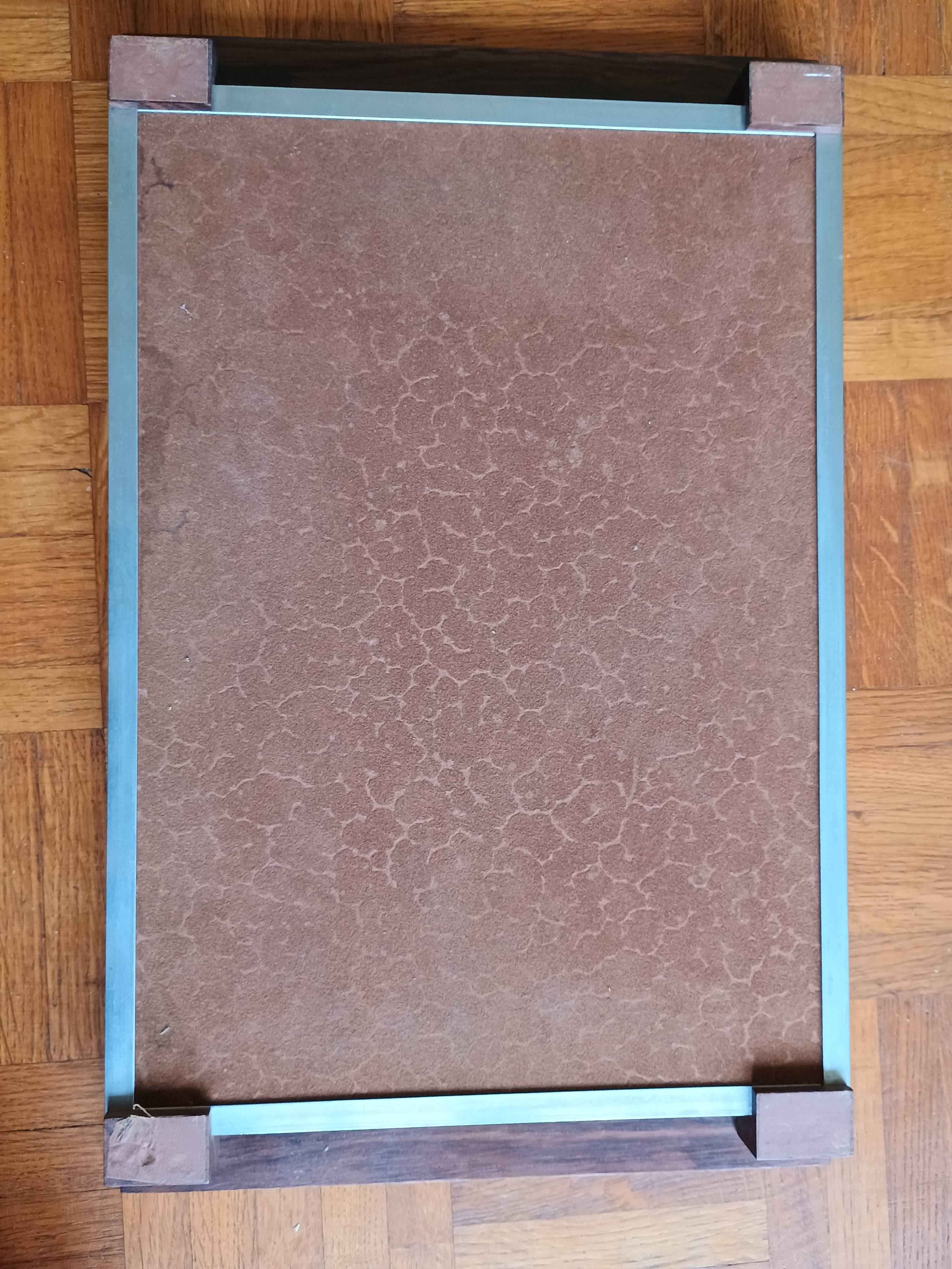 Modern tray - glass and rosewood - vintage