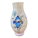 Rare opaline vase from baccarat crystal factory decor art deco art nouveau