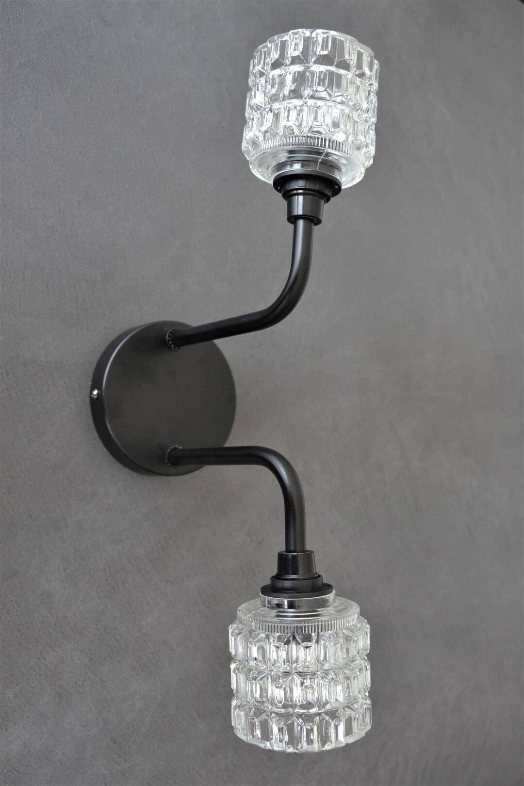 Double cut glass wall light