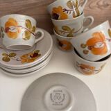 St Amand earthenware coffee cups and saucers