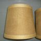 Paire d'abat-jour en jute beige foncé