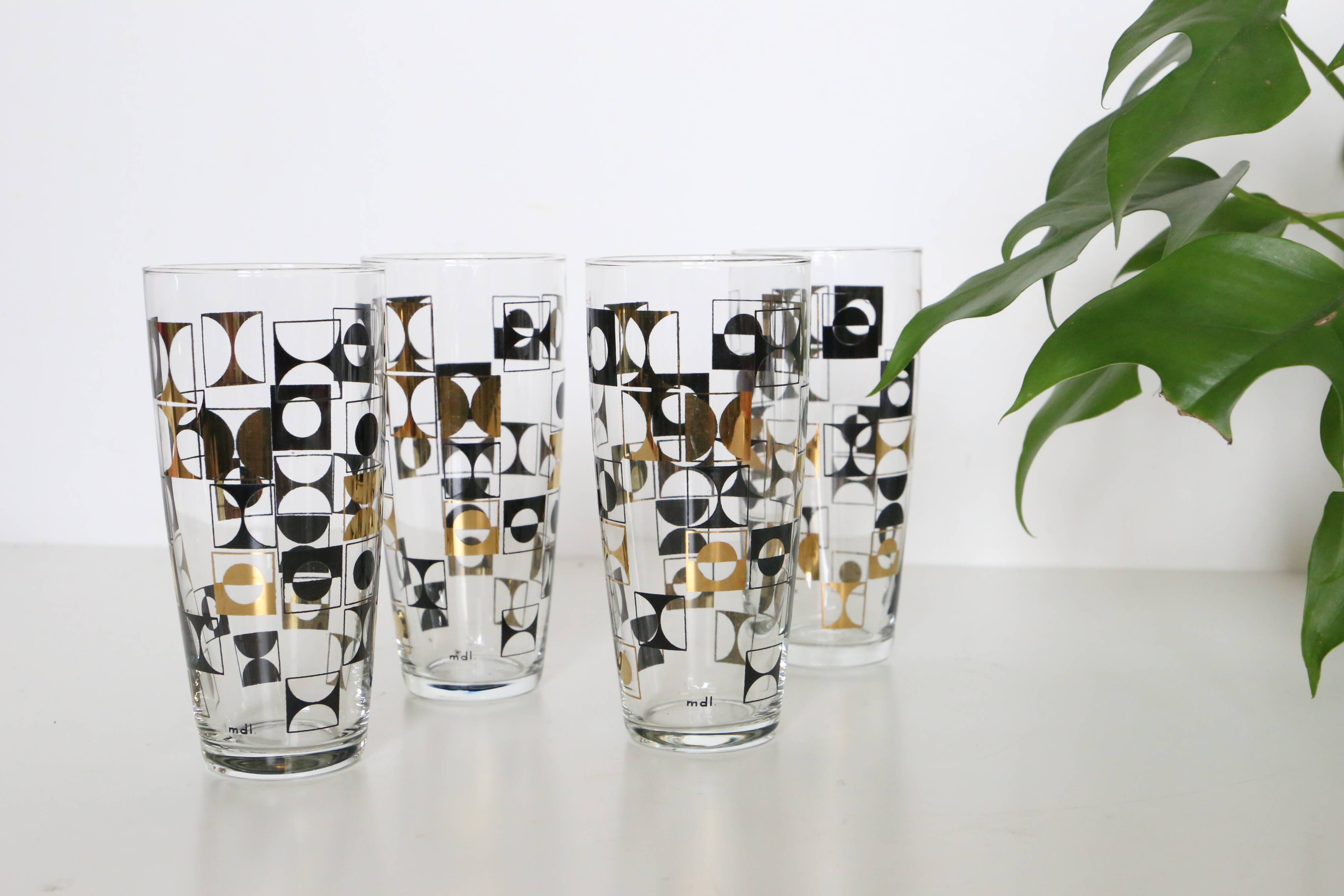 Set de 4 verres à long drink MBL années 60