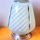 Green geometric Art Deco screen-printed opaline lamp