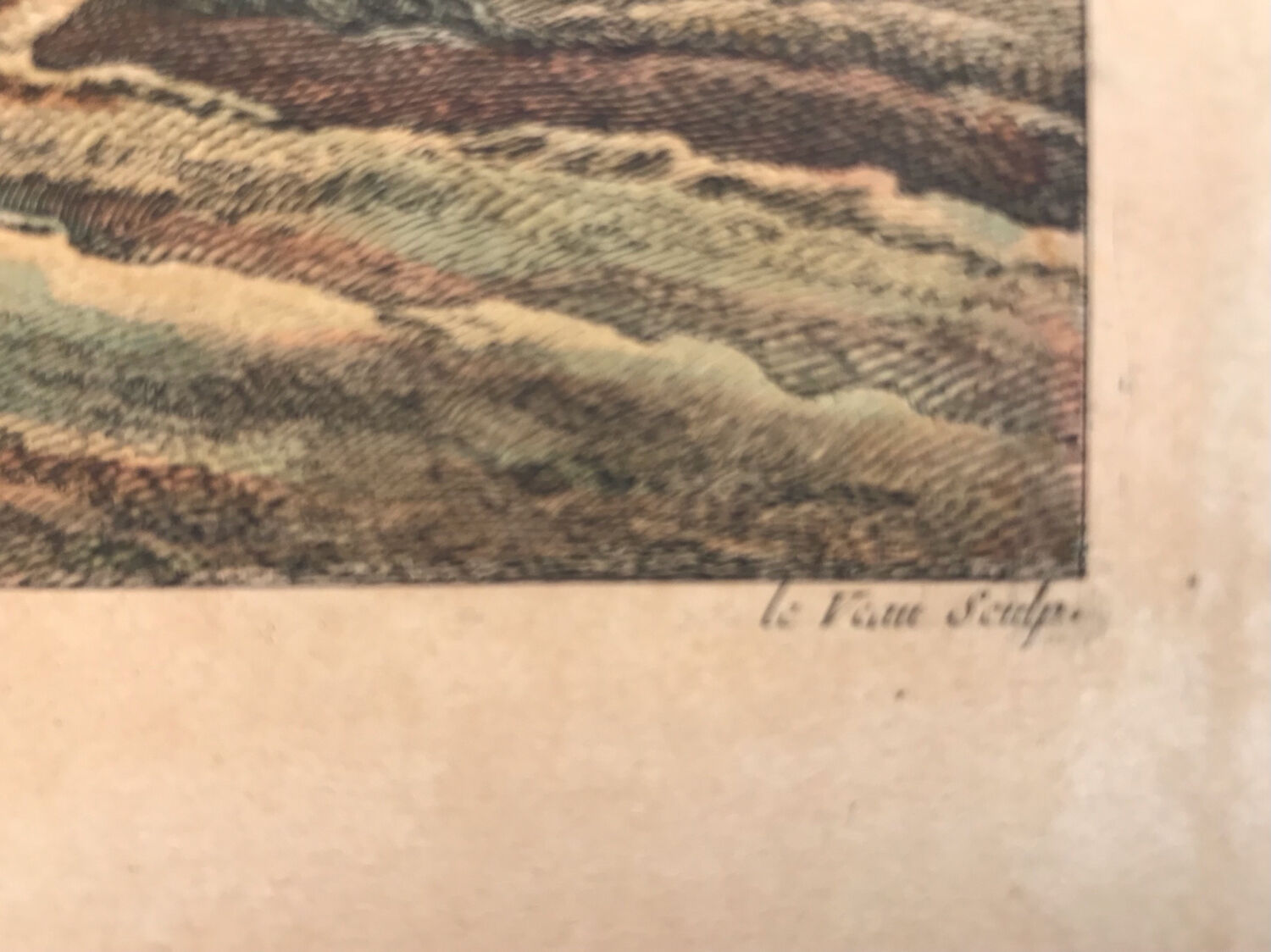 LACROIX of MARSEILLE. The Cascade of Tivoli, 1760. Enhanced etching.