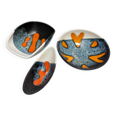 Rare set of three Elchinger Atelier ceramic bowls. France, 1950.