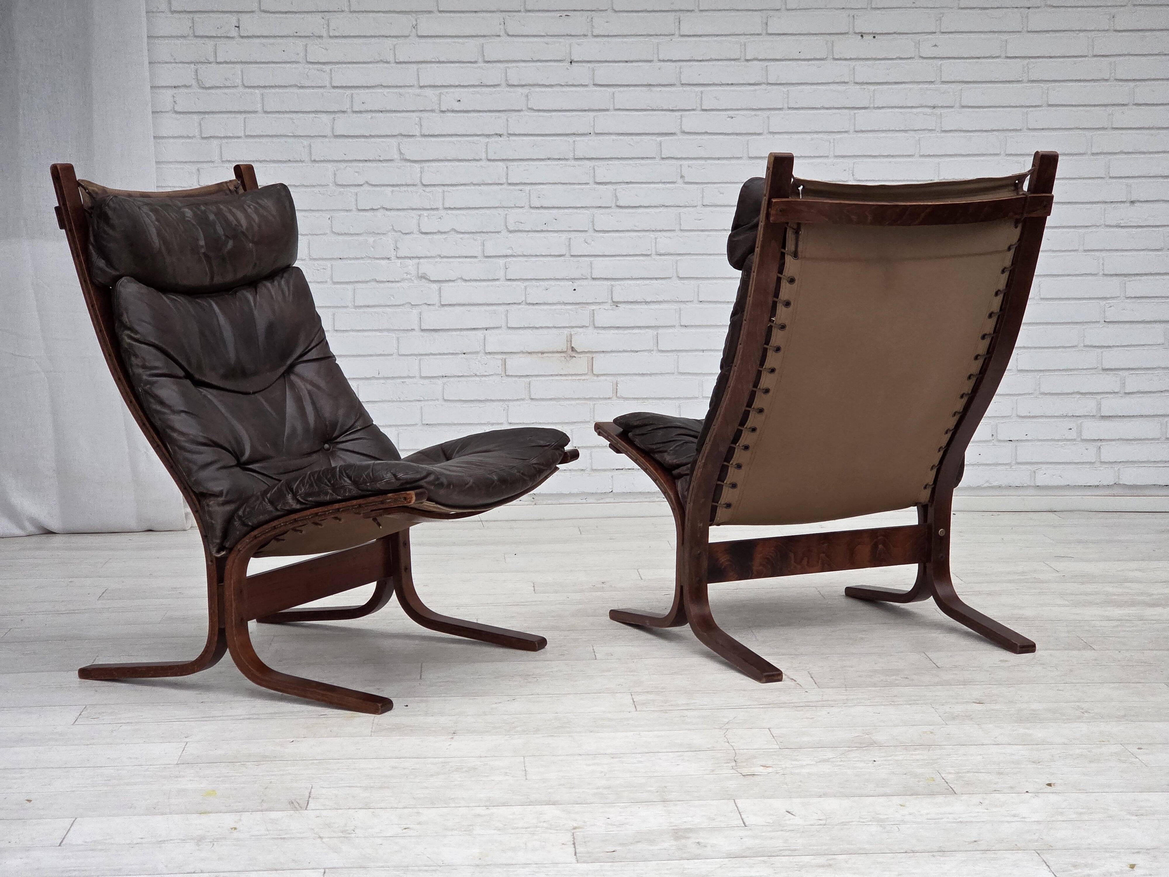 1970s, Norwegian design by Ingmar Relling, model "Siesta", leather.