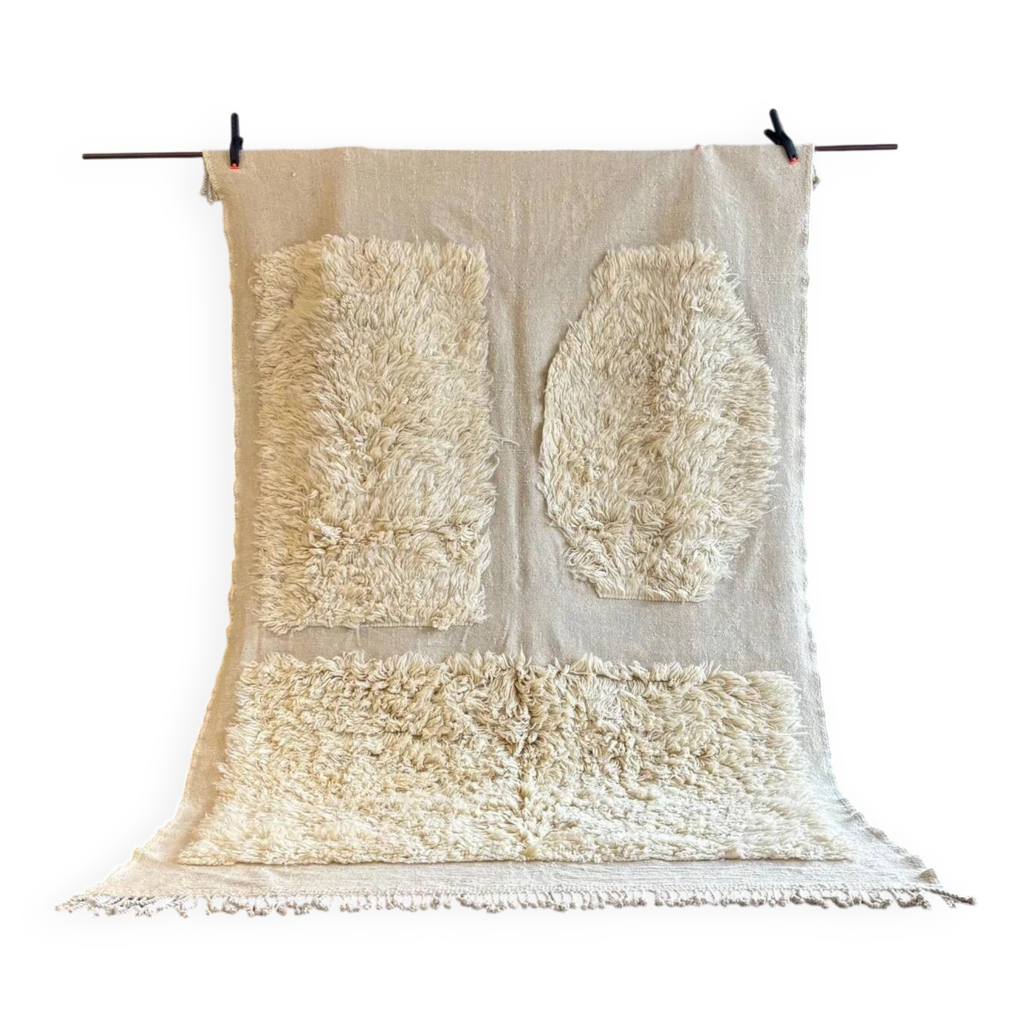 Modern Berber Beni Ouarain wool rug