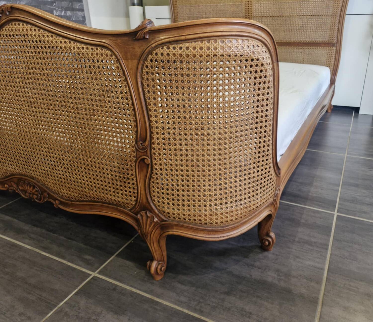 Louis XV style cane basket bed