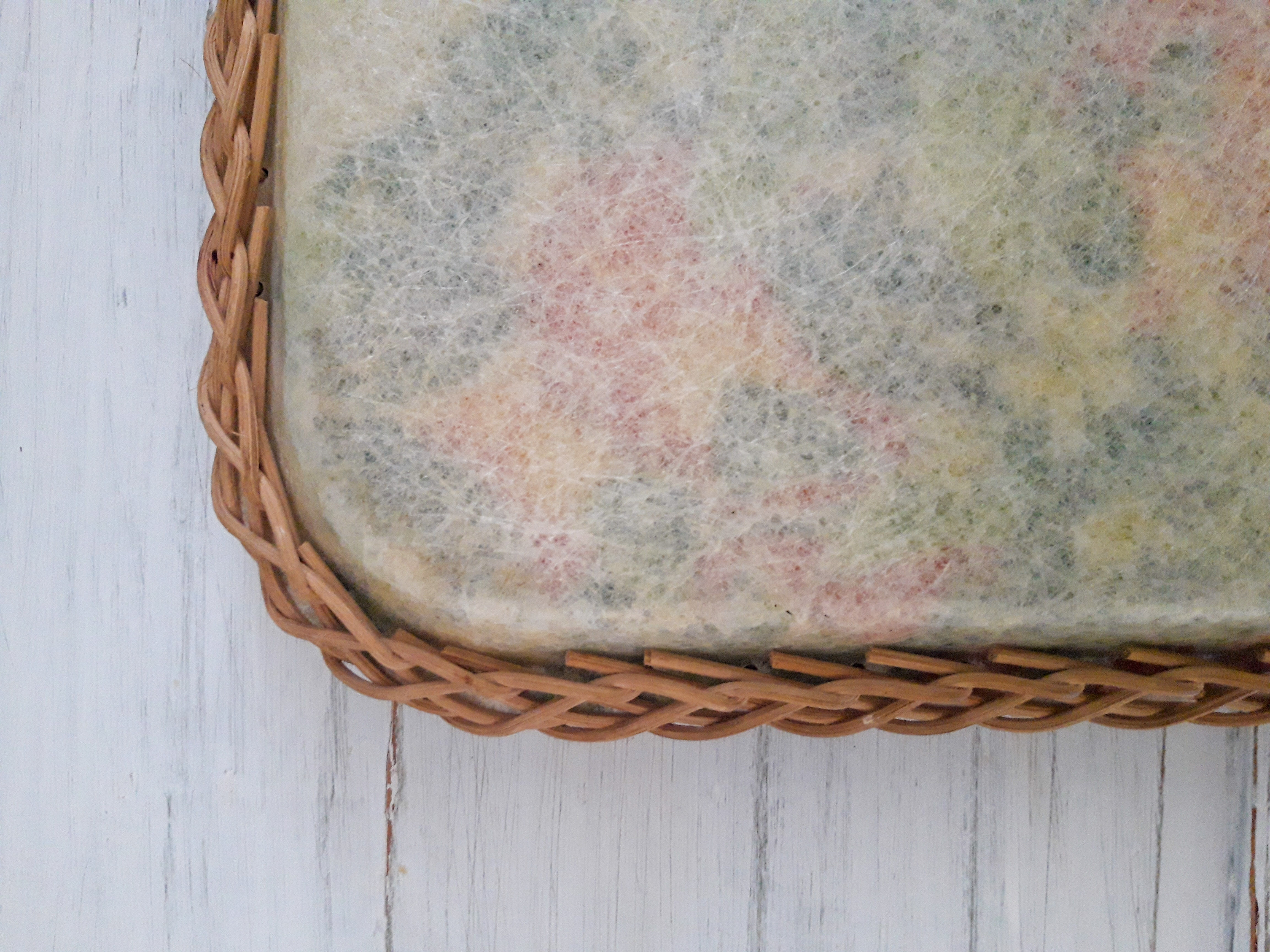 Vintage fiberglass top and braided rattan