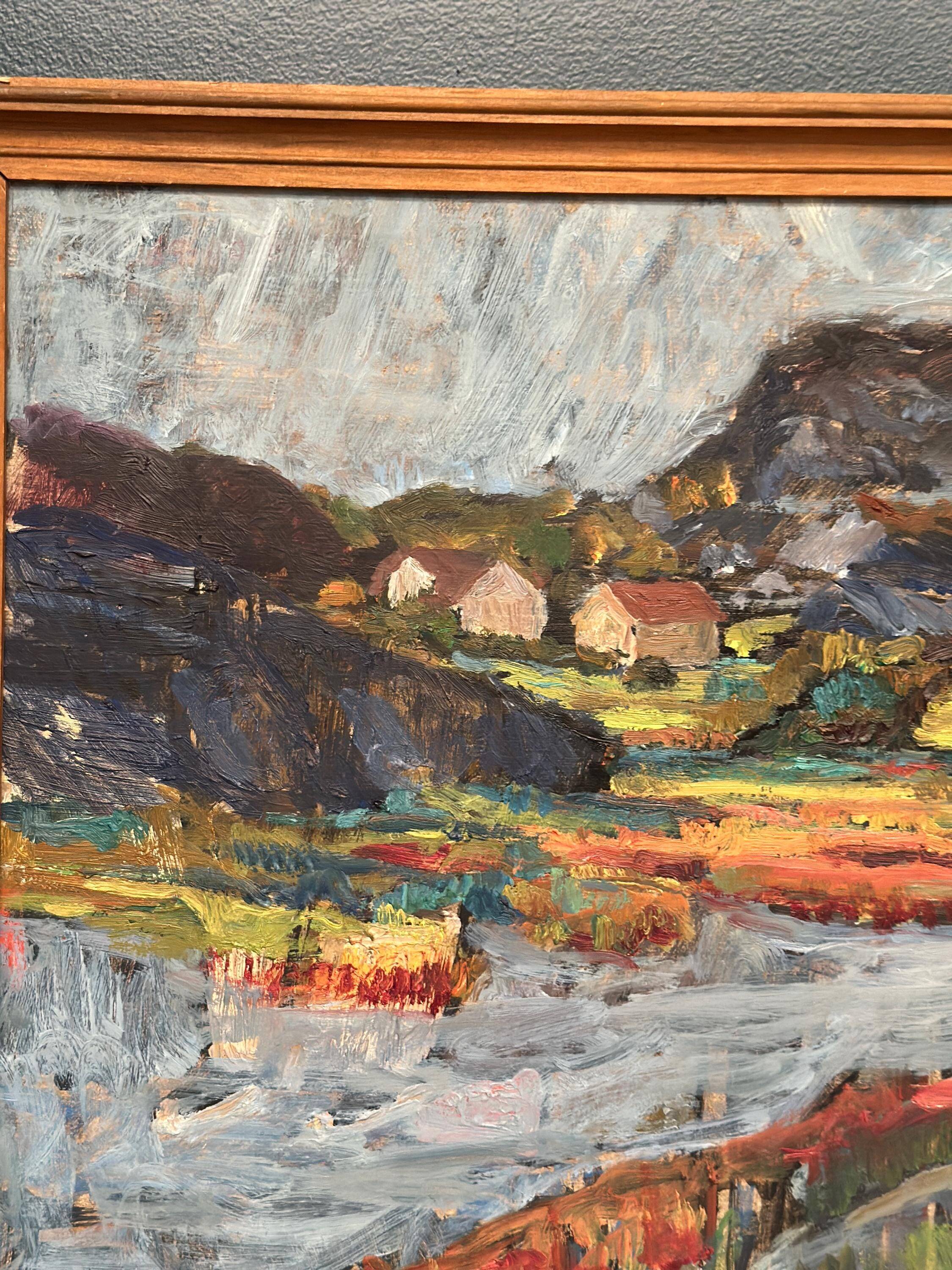 Swedish Oil On Canvas – “Serene Landscape” By Karl Otto Kellgren