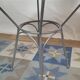 Round coffee table in grey granite and silver metal, German design 1960.