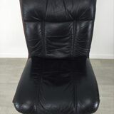 Vintage Scandinavian leather office armchair 60s