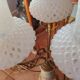 Florentine - baroque lamp ceramic brass metal topped with 3 glass tulips