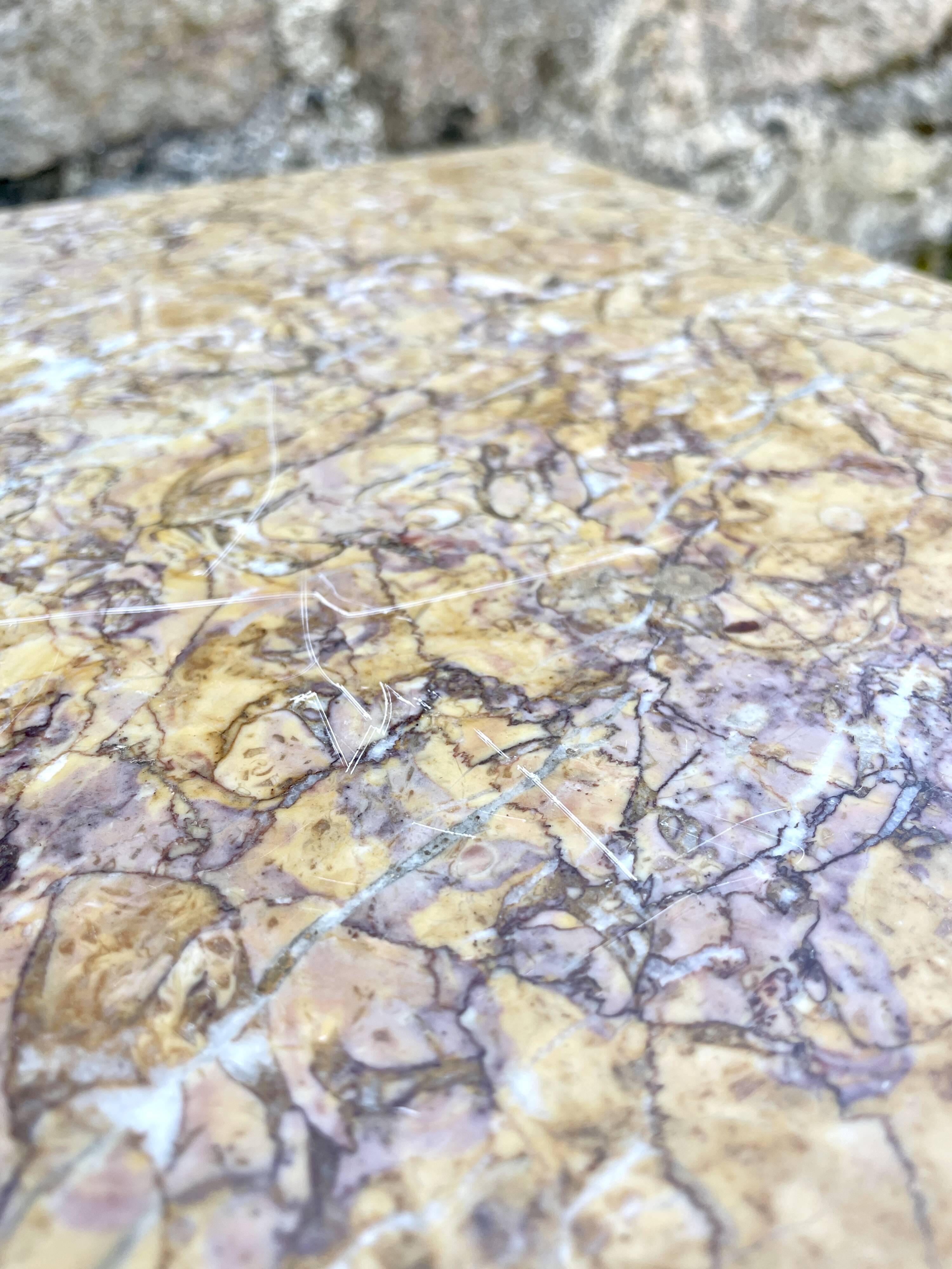 Louis XVI style bedside table in bronze, marble and ceramic