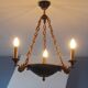 Lucien Gau French Empire Bronze Candlestick: Swan Arms, Green Tole