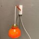 Applique Holmegaard en verre rouge orangé, design danois années 1970