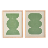 Duo of abstract paintings 30x40cm signed Eawy