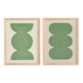 Duo of abstract paintings 30x40cm signed Eawy