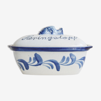 Herring pot, kitchen storage, stoneware