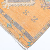 3x11 orange vintage runner rug, 88x341cm