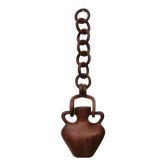 Vase with carved wooden handles