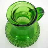 Emerald green molded glass pitcher - Bormioli Fidenza Vitraria Italy - vintage 60s