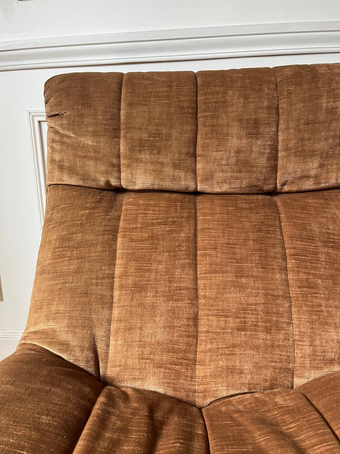 2-seater armchair in fawn velvet, Steiner edition 1970
