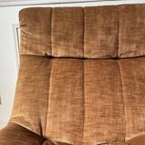 2-seater armchair in fawn velvet, Steiner edition 1970
