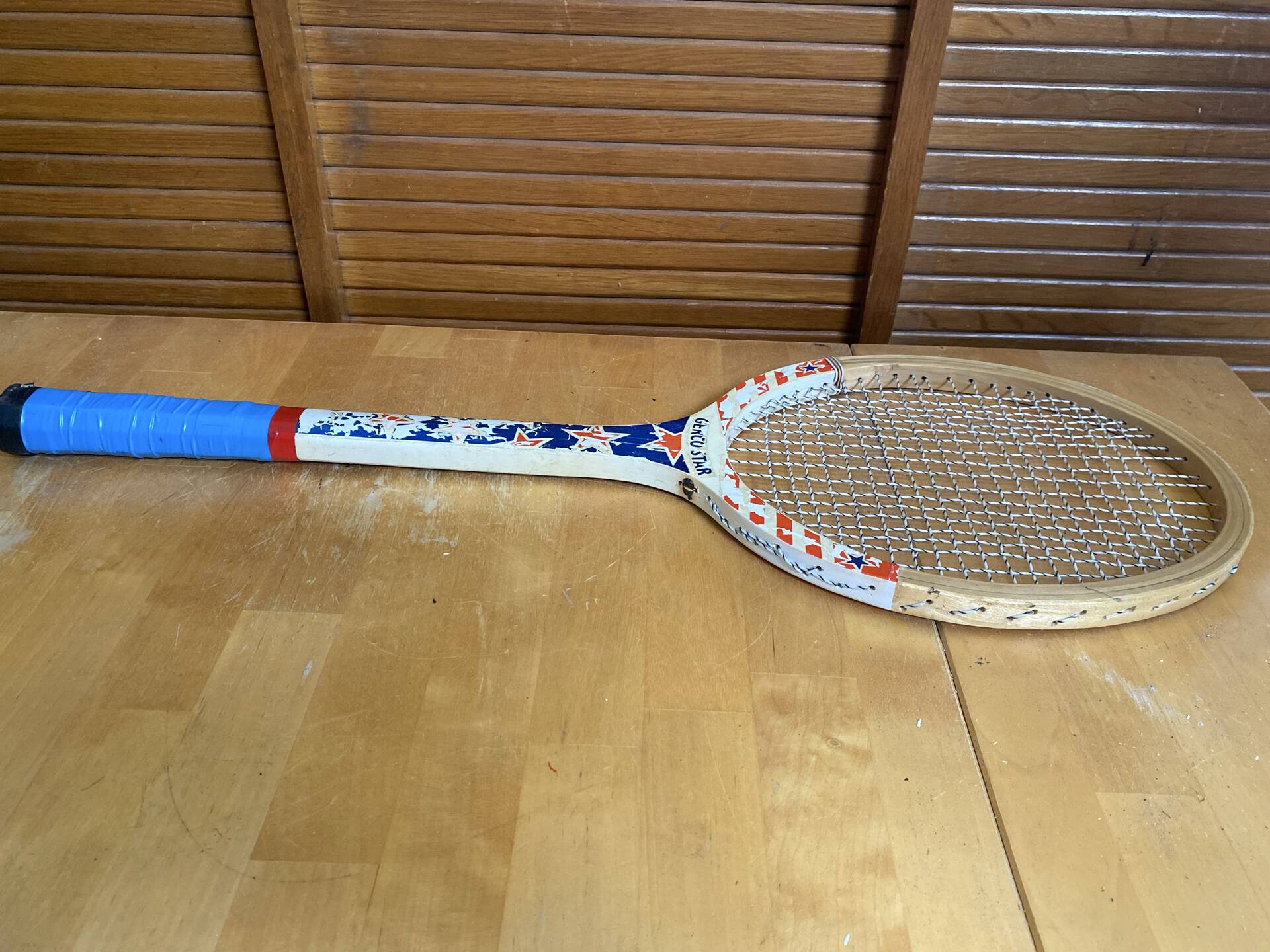 Vintage gerco star wooden tennis racket sport