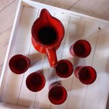 Pitcher and 6 old Elchinger mug glasses