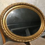 Golden oval mirror Louis XVI 87x65cm