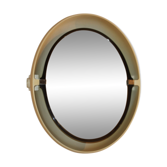 Luminous vintage oval mirror Allibert 70 's