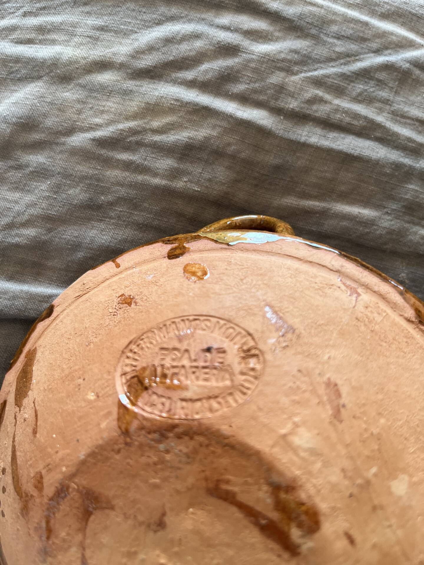 Glazed terracotta dish