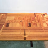 Table basse moderne du milieu du siècle sur la base chromée années 1960