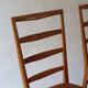4 vintage Scandinavian chairs in light wood, 1960s.