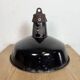 Industrial Black Enamel Factory Lamp with Cast Iron Top, 1950s